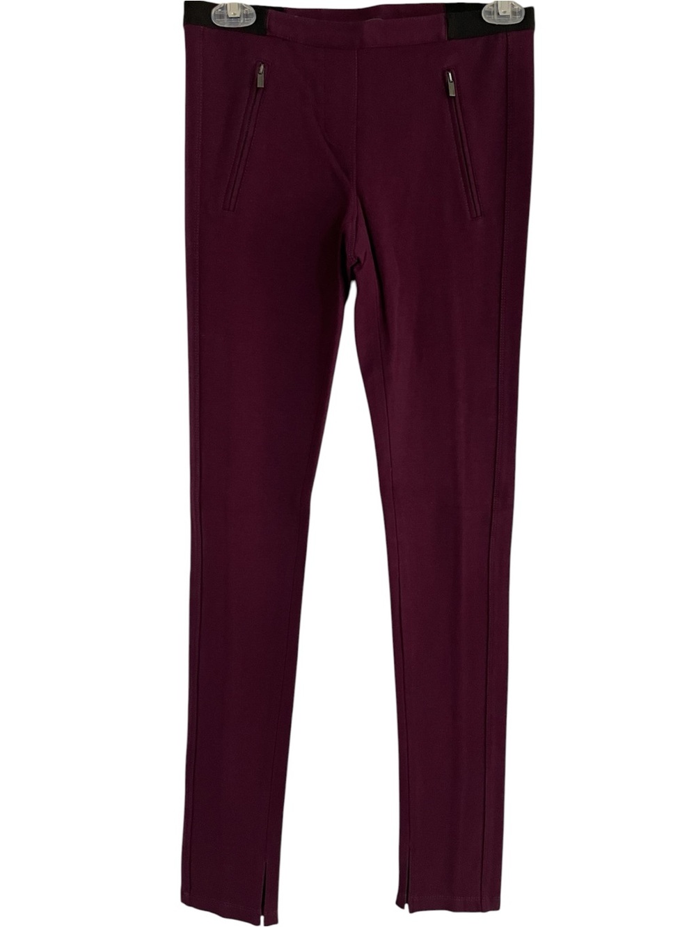Bcbg Maxazria Burgundy Slim Leggings/Pants with Ankle Slits Size Small